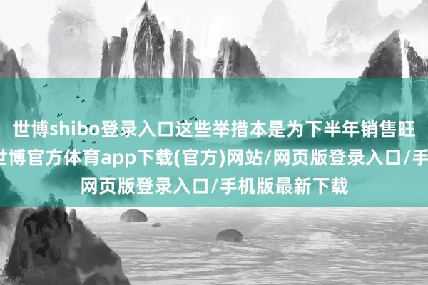 世博shibo登录入口这些举措本是为下半年销售旺季作念准备-世博官方体育app下载(官方)网站/网页版登录入口/手机版最新下载