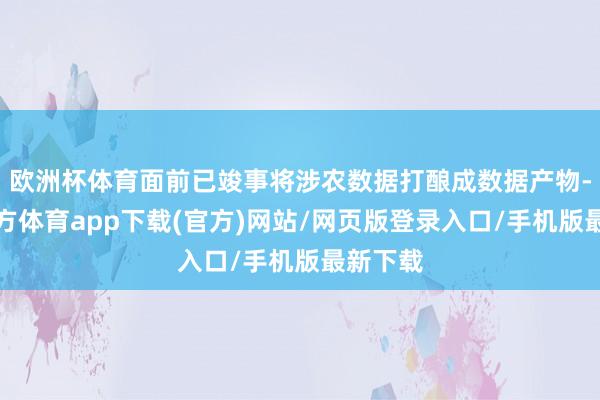 欧洲杯体育面前已竣事将涉农数据打酿成数据产物-世博官方体育app下载(官方)网站/网页版登录入口/手机版最新下载