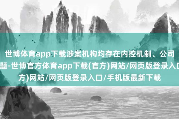世博体育app下载涉案机构均存在内控机制、公司解决缺失或失效问题-世博官方体育app下载(官方)网站/网页版登录入口/手机版最新下载