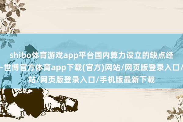 shibo体育游戏app平台国内算力设立的缺点经营仍然增多供给-世博官方体育app下载(官方)网站/网页版登录入口/手机版最新下载