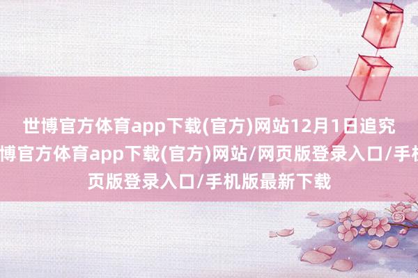世博官方体育app下载(官方)网站12月1日追究插足运营-世博官方体育app下载(官方)网站/网页版登录入口/手机版最新下载