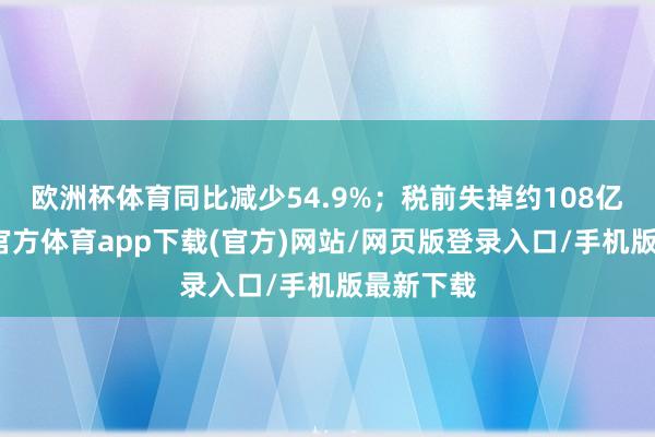欧洲杯体育同比减少54.9%；税前失掉约108亿元-世博官方体育app下载(官方)网站/网页版登录入口/手机版最新下载