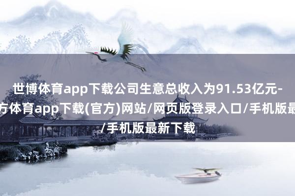 世博体育app下载公司生意总收入为91.53亿元-世博官方体育app下载(官方)网站/网页版登录入口/手机版最新下载
