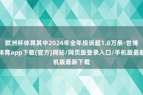 欧洲杯体育其中2024年全年投诉超1.8万条-世博官方体育app下载(官方)网站/网页版登录入口/手机版最新下载