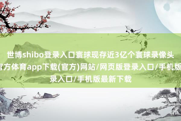 世博shibo登录入口寰球现存近3亿个寰球录像头中-世博官方体育app下载(官方)网站/网页版登录入口/手机版最新下载