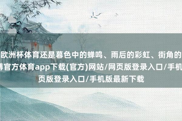 欧洲杯体育还是暮色中的蝉鸣、雨后的彩虹、街角的烟火气-世博官方体育app下载(官方)网站/网页版登录入口/手机版最新下载