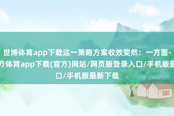 世博体育app下载这一策略方案收效斐然：一方面-世博官方体育app下载(官方)网站/网页版登录入口/手机版最新下载