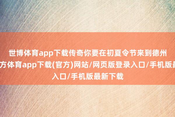 世博体育app下载　　传奇你要在初夏令节来到德州-世博官方体育app下载(官方)网站/网页版登录入口/手机版最新下载